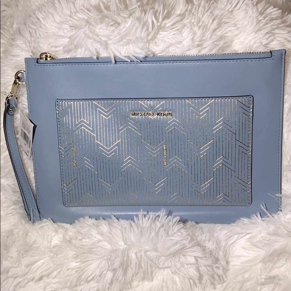 Michael Kors LG Pocket Zip Pouch Leather
